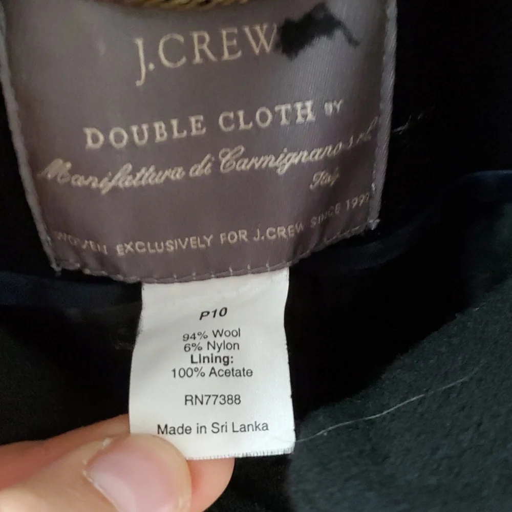 J. Crew Double Cloth Wool Peplum Black Pea Coat - Picture 4 of 8